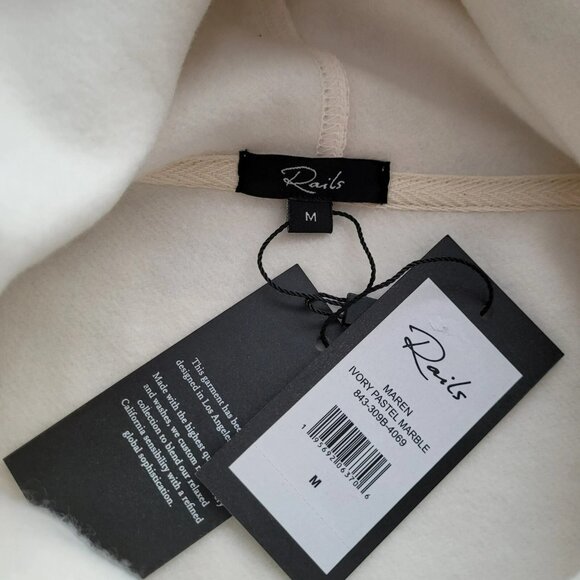 Rails Maren Hoodie Ivory Pastel Marble Women's Size M Sweatshirt - Picture 9 of 12